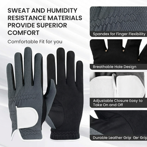 Gants de golf en cuir Cabretta doux et respirant, couleurs et logo personnalisés, pour homme/femme, main gauche, accessoires de golf, faciles à porter - Product Image 6