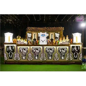 Buffet decorativo para bodas de acero inoxidable con iluminación LED integrada - Product Image 1