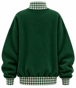 Sweat-shirt surdimensionné à col montant pour femme avec logo personnalisé, 100 % coton molletonné, broderie et impression, streetwear hiver automne, pull - Product Image 4