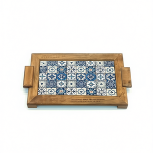 ถาดเสิร์ฟไม้พิมพ์ลายหรูหราสำหรับชา กาแฟ ขนม อาหารเช้า ถาดตกแต่งห้องครัว - Product Image 2