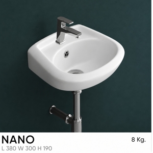 Grifo Cromado de Pared NANO, Diseño Minimalista, Forma Cuadrada, Un Solo Orificio, para Lavabo de Baño, Montaje en Pared, Capacidad de 12L - Product Image 2