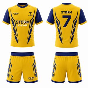 Fabrication en usine d'uniformes de rugby avec logo personnalisé, design de football, caractéristiques respirantes, séchage rapide, uniforme de rugby et de football unisexe - Product Image 1
