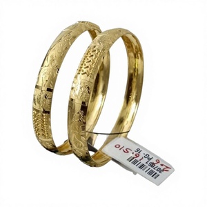 22K Solid Gold <b>Bangle</b> <b>Set</b> for Women Traditional Indian Gold Kada Pair Elegant Handcrafted Yellow Gold Bracelets - Product Image 2