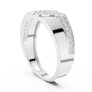Anillo de Diamante Cultivado en Laboratorio CELESTIAL MOSAIC para Hombre, Juego de Anillos de Oro Blanco Sólido de 18 Quilates con Baño de Rodio, Regalo de Lujo para Compromiso, Boda o Fiesta - Product Image 3