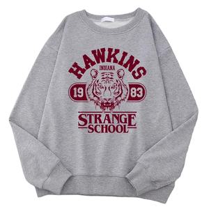 Sudadera informal para mujer, sudadera con capucha con estampado de Hawkins High School Indiana 1983, suéteres holgados con cuello redondo, ropa de lana cálida - Product Image 2