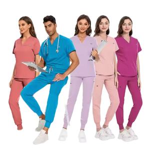 Otoño Invierno nueva llegada transpirable XL médico Scrubs logotipo personalizado ropa de trabajo uniformes para médicos Hospital personal tela tejida - Product Image 4