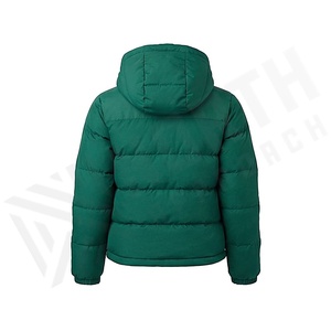 Hooded Quilted Waterproof <b>Bubble</b> Jacket Black Full Sleeve Winter Windproof Cotton Shell Knitted Fabric Polyester Filling Stand - Product Image 2