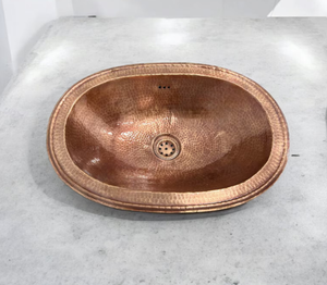 Oferta Especial: Lavabo Moderno de Cobre Martillado y Cepillado, de Metal Sólido, Hecho a Mano, Ecológico, en Stock, Tipo Vessel, Redondo, para Baño - Product Image 1