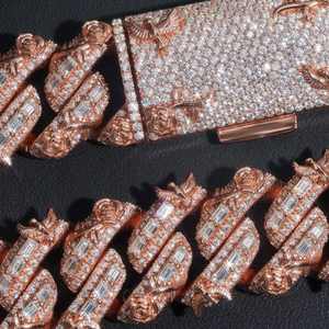 สร้อยคิวบาลิงค์แบบสั่งทำพิเศษ ประดับเพชรโมอิสซาไนต์ VVS ระดับ Iced Out ขนาด 20 มม. เงินแท้ 925  สำหรับงานแต่งงานหรือหมั้น สุดหรู - Product Image 6