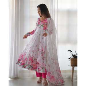 Hermoso vestido Anarkali para fiestas XS Talla Pent y Dupatta Outfit - Product Image 3