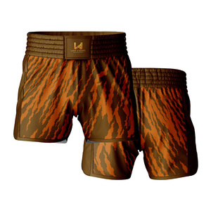 Shorts de boxe et de Muay Thai unisexe Wear 4 Games, taille haute, légers, respirants, 100 % polyester, équipement d'entraînement, vêtements d'arts martiaux - Product Image 1
