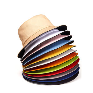 Unisex Bucket <b>Hat</b> Solid Color <b>Light</b> Blue Cotton Linen Casual Spring Summer Adult - Product Image 6