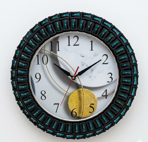 Modern Handmade Mosaic Pencil Sharpener Wall <b>Clock</b> <b>Silent</b> Round Decorative <b>Clock</b> - Product Image 2