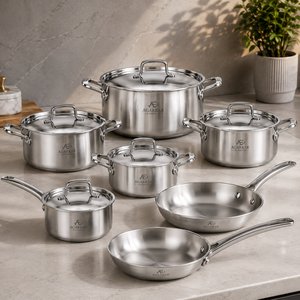 Export Quality Stainless Steel 12 Piece <b>Cookware</b> Set Scratch Resistant Premium Durable Build Design - Product Image 1