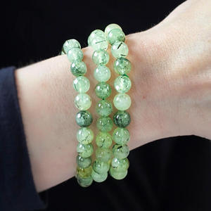 Pulsera de Prehnita y Ágata Estrellada Pulida de Última Colección, Marca NEW STAR AGATE, para Venta al por Mayor, Cristal Feng Shui - Product Image 5