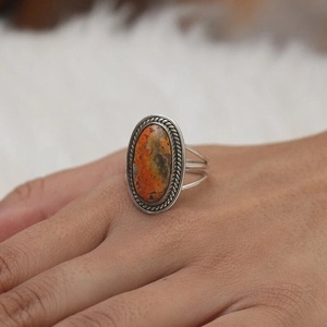 Bumble Bee Jasper <b>Ring</b> <b>925</b> Sterling <b>Silver</b> Natural Gemstone Handmade <b>Ring</b> For Her - Product Image 3