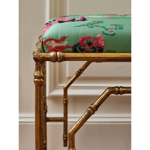 Handcrafted Bamboo Embroidered <b>Stool</b> | Decorative Wooden Furniture Wholesale - Product Image 1
