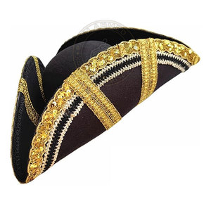 Factory Direct Supply Adult Tricorn <b>Hat</b> Cotton Linen Fabric Lightweight Eco-Friendly Adjustable Inner <b>Band</b> Design for Party Use - Product Image 3