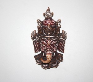 <b>Retro</b> Resin Ganesha Mask Figurine Antique Brown Hindu Deity Wall Sculpture for Living Room Yoga Studio Hotel <b>Decoration</b> - Product Image 4