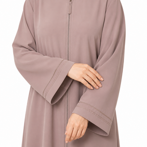 Abaya Turca Elegante y Modesta, Color Negro Real, Abaya Negra con Cierre, Estilo Turco - Product Image 6