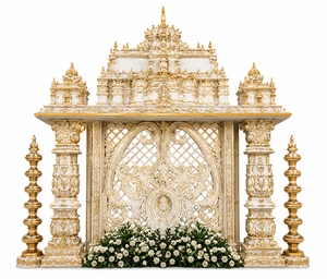 Grand Mandap Rajagopuram pour mariage indien du sud, Mandap tendance sur le thème de Manavarai pour mariage, aux prix de gros du fabricant - Product Image 4