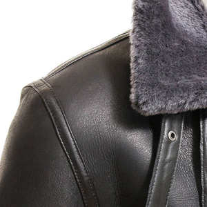 Veste de moto en cuir d'agneau pour homme, haute qualité, col montant, coupe-vent, respirante, cuir véritable - Product Image 4