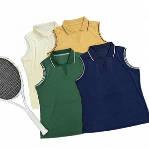 Chemise de golf sans manches pour femmes, UPF 50+, séchage rapide, légère, col en V, débardeur de tennis respirant avec logo sur le devant - Product Image 4