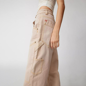 OARH INT INDUSTRY 2026 Jeans de Mujer de Talle Grande, Cintura Alta, Rectos, Desgastados, 100% Algodón Lavado, con Logotipo Personalizado de Diseñador, Estilo Vintage - Product Image 4