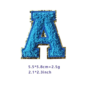 Patchs brodés en chenille thermocollants pour vêtements, avec logo 3D en sergé et grandes lettres, pour la vente en gros - Product Image 5