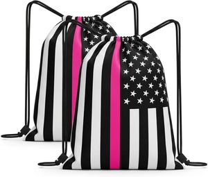 Wholesale Custom American Flag <b>Drawstring</b> <b>Backpack</b> Water Resistant Lightweight Patriotic Cinch Gym Sack For Sports Travel Bulk - Product Image 6
