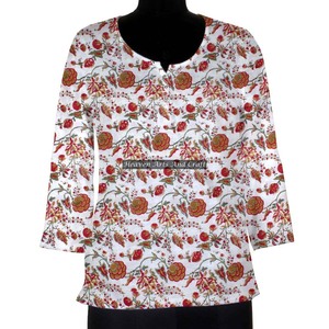 Belle robe de soirée imprimée en coton pur de qualité supérieure pour les femmes robe imprimée en bloc Kurta courte au prix de gros - Product Image 1