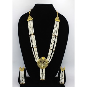 Parure de bijoux collier avec boucles d'oreilles en laiton plaqué or pur parure de bijoux collier design haute qualité Émirats arabes unis Dubaï - Product Image 2