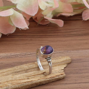 Wholesale Purple <b>Turquoise</b> Gemstone <b>Ring</b> 925 Sterling Silver Classic Third Party Certified Jewelry for Women Finger <b>Ring</b> - Product Image 4