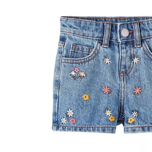 Customizable Vintage Summer Streetwear Denim Shorts with Embroidered Logo Breathable Design by Manufacturer - Product Image 5