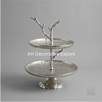 Support à gâteau en métal élégant à 2 niveaux en forme de branche d'arbre, présentoir à desserts, centre de table pour événements spéciaux, décoration de table