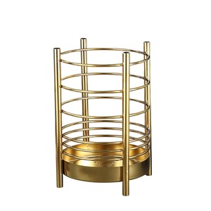 Accessoires de cuisine modernes, porte-ustensiles en métal rose doré, élégant, gain de place, support de rangement pour couverts, organisateur de cuisine - Product Image 2