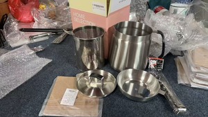 Pot à huile en acier inoxydable avec panier filtrant, récipient de stockage d'huile de cuisson avec couvercle - Product Image 4