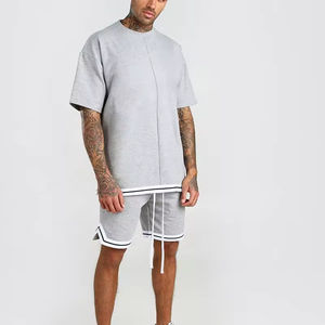 Ensemble décontracté d'été 2026 pour hommes : T-shirt respirant à manches courtes et short de plage 2 pièces en polyester/coton - Product Image 1