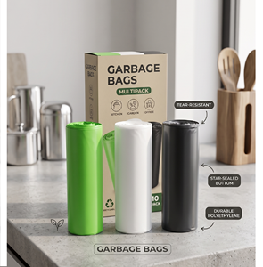 Sacs poubelle industriels biodégradables et compostables à 100 %, résistants, recyclables, en HDPE/LDPE/LLDPE, respectueux de l'environnement - Product Image 1