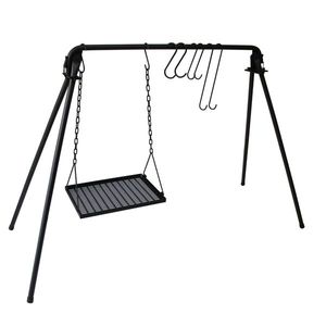 Griglie in ferro regolabili e pieghevoli per cottura a falò, con ganci per appendere, per barbecue e campeggio, utensili da BBQ di alta qualità - Product Image 2