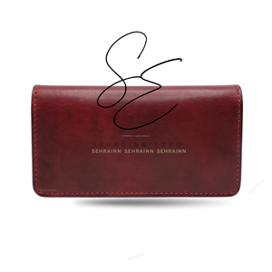 SEHRAINN Tarjetero Largo Rojo para Mujer, Estilo Bohemio, de Cuero Genuino con Pelo, Cierre Abierto, Cartera Delgada, Funda para Tarjetas, Duradero - Product Image 4