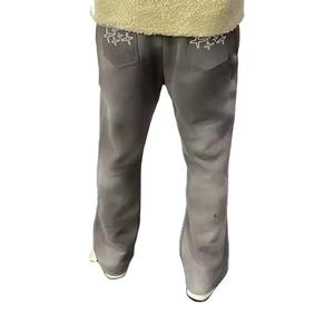 Pantalon de jogging mi-lourd pour homme en coton délavé, anti-plis, multi-poches, avec braguette zippée, style décontracté, effet délavé soleil, faible MOQ, vente en gros - Product Image 1