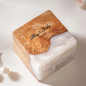 Custom Resin Wooden Engagement <b>Ring</b> <b>Box</b> Unique Meaningful Bridal Gift for <b>Ring</b> Bearer <b>Proposal</b> for Valentine's Day - Product Image 3