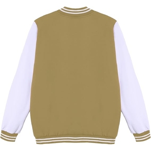 เสื้อแจ็คเก็ตวาร์ซิตี้แบบพรีเมียมสั่งทำพิเศษสำหรับผู้ชาย แจ็คเก็ตเลตเตอร์แมน ตัวเสื้อทำจากผ้าขนสัตว์ แขนเสื้อทำจากหนัง ติดกระดุมแป๊ก เสื้อผ้าแฟชั่น - Product Image 3