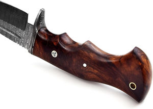 Cuchillo de Acero de Damasco Hecho a Mano con Mango de Madera Cómodo y Agarre Perfecto para Caza y Camping al Aire Libre, Soporte OEM - Product Image 6