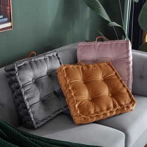 Square Woven Velvet Eco-Friendly <b>Chair</b> Seat Cushion Polyester Cover Cotton Filled Customizable Quilted <b>Pads</b> Ties Home Hotel - Product Image 1