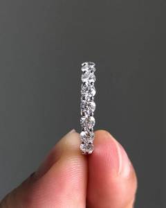Anillo de Diamantes Cultivados en Laboratorio, Chapado en Oro de 18k, de Lujo, Unisex, Corte VVS, Anillo de Boda, Anillos de Eternidad, Anillo de Compromiso con Corte en U - Product Image 2