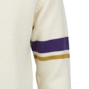 Custom Omega Fraternity Acrylic Knitted <b>Cardigan</b> Chenille letter High Quality <b>Purple</b> with Cream <b>Cardigan</b> Greek Apparel - Product Image 4