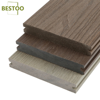 Planches de terrasse en bois grainé imperméables WPC modernes pour système de revêtement de sol extérieur pour jardin