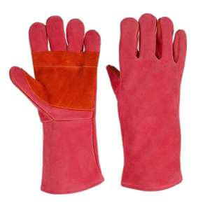 Whole Sale Reinforced Cowhide Split Leather Welding <b>Gloves</b> Heat and Spark Abrasion Resistant Heavy Duty Barbeque Safety <b>Gloves</b> - Product Image 2